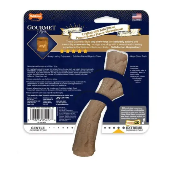 Nylabone Nylabone Gourmet Style Strong Wishbone Dog Chew Toy Bacon